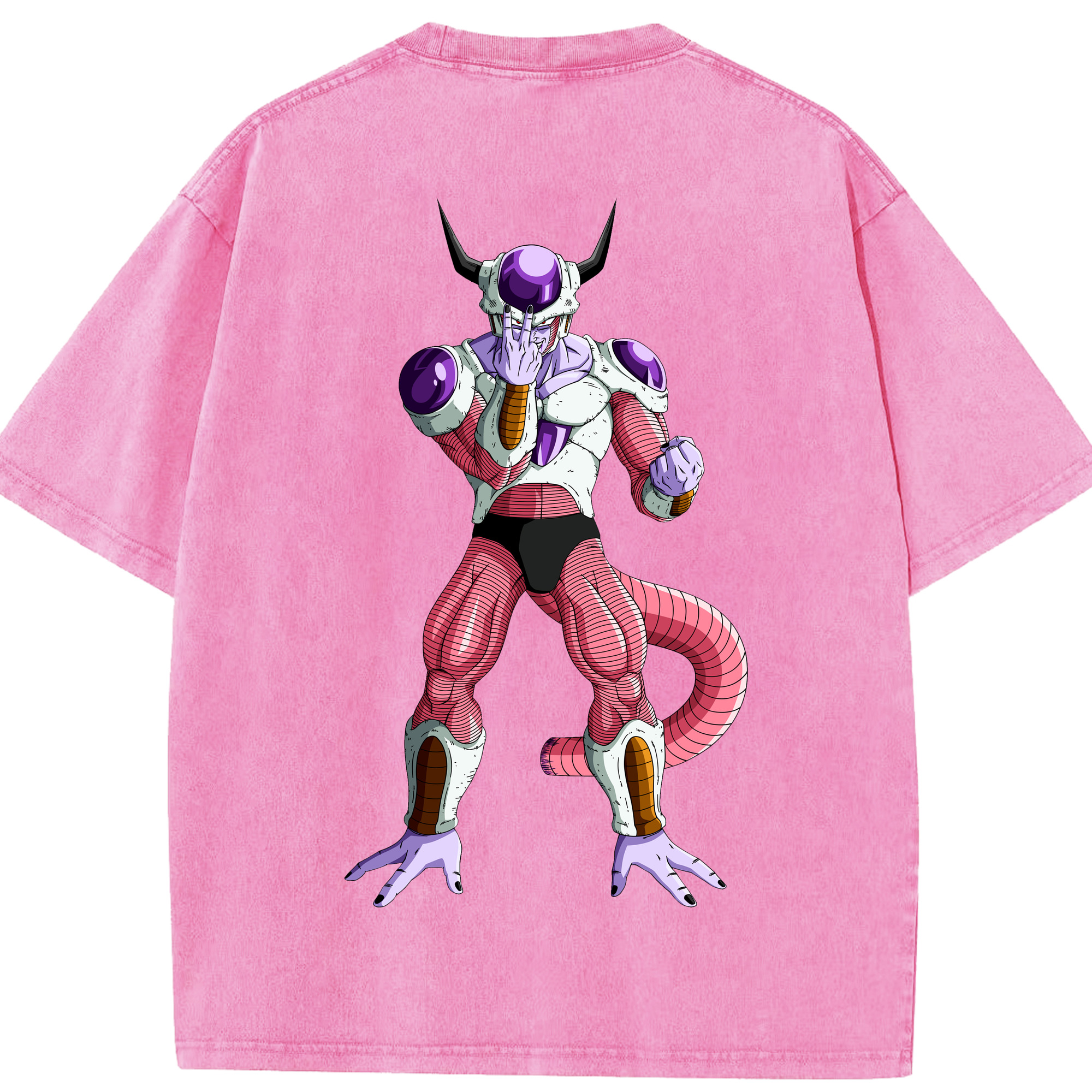 （画像用） ドラゴンボール フリーザ DRAGON BALL Frieza 綿100% ヴィンテージ風 半袖Tシャツ（背面プリント）
